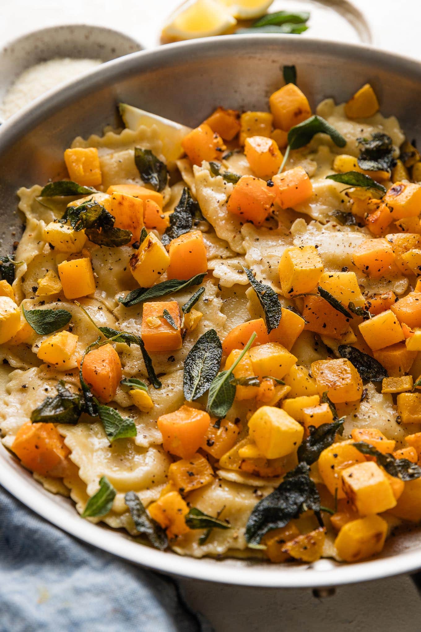 Brown Butter Ravioli with Butternut Squash - Nourish and Fete