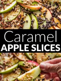 Whip up this platter of Caramel Apple Slices to enjoy all the fun of caramel apples -- and toppings! -- without the prep, mess, or heaviness. This is super quick and easy for an after-school treat or party snack to share.