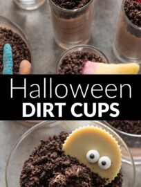 Cute, quick, and tasty, Halloween Dirt Cup Shooters are a fun spin on a classic easy dessert. Whip up the creamy chocolate pudding then have fun with the toppings; they can be as simple or as involved as you want them to be.