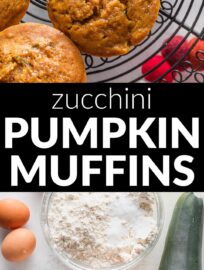 Pumpkin Zucchini Muffins are a perfect transitional treat from summer to fall: moist, tender, and absolutely packed with rich pumpkin spice flavor. These make a great breakfast or snack and even help you sneak in a little veggie besides.