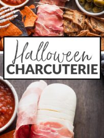 Make a slightly spooky Halloween-inspired cheese board for a pre-trick-or-treat snack everyone can enjoy. If you buy a few strategic items you can throw this together in no time and get some substance in everyone's belly before the sugar rush hits.