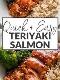 Teriyaki Salmon is one of my favorite ways to simplify a healthy and high-protein dinner, with a truly irresistible sauce, quick and hands-off method, and short ingredient list. Serve with rice, steamed veggies, or both for a fool-proof yet super satisfying meal.