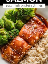 Teriyaki Salmon is one of my favorite ways to simplify a healthy and high-protein dinner, with a truly irresistible sauce, quick and hands-off method, and short ingredient list. Serve with rice, steamed veggies, or both for a fool-proof yet super satisfying meal.