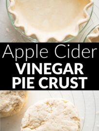 If you're making it homemade, this Apple Cider Vinegar Pie Crust is the ultimate that captured our heart and to which no other compares. All butter delivers the must-have tender, flaky texture, and the hint of vinegar adds a subtly irresistible tang to perfectly complement all the pie fillings you love.