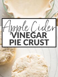 If you're making it homemade, this Apple Cider Vinegar Pie Crust is the ultimate that captured our heart and to which no other compares. All butter delivers the must-have tender, flaky texture, and the hint of vinegar adds a subtly irresistible tang to perfectly complement all the pie fillings you love.