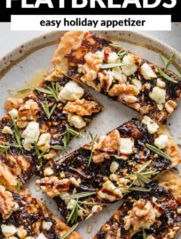 This Fig, Balsamic, and Walnut Flatbread is an elevated yet quick-to-make appetizer or light meal, with sweet, savory, creamy, and crisp elements all in one package. This makes a great starter for sharing with friends or adding to a holiday menu.