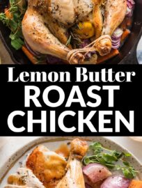 This recipe for a Whole Roast Chicken with veggies is delicious, simple, and so comforting. Roasting a whole chicken at home feels impressive but is surprisingly straightforward once you know what to do, and you can enjoy perfectly tender, juicy, lemon and herb-infused chicken every time.