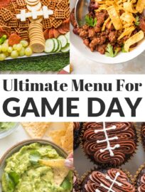 Conquer the food with this ultimate game day menu designed to be easy yet satisfying, with a mix of familiar classics and little twists to keep things fun and interesting. From snacks, drink ideas, simple mains, and fun dessert options, we've got it all covered here.