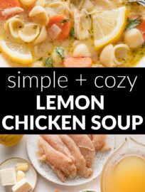 Easy and cozy, this Lemon Chicken Soup has a rich broth, tender vegetables and pasta, juicy chicken, and the bright flavors of lemon, garlic, and Italian herbs. It's a simple and delicious dinner made from wholesome everyday ingredients.