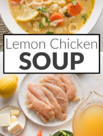 Easy and cozy, this Lemon Chicken Soup has a rich broth, tender vegetables and pasta, juicy chicken, and the bright flavors of lemon, garlic, and Italian herbs. It's a simple and delicious dinner made from wholesome everyday ingredients.