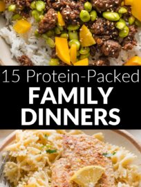 Use this collection of quick and easy high protein dinner ideas to conquer family meals without sacrificing your personal goals. These are among the tried and true recipes I count on regularly to keep everyone satisfied and my own nutrition on track.