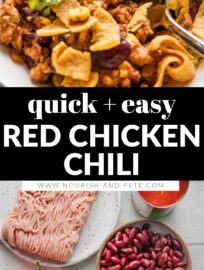 Delicious, easy Red Chicken Chili is made with everyday ingredients and about 15 minutes of prep. With diced tomatoes, red beans, bell pepper, and corn, it's a true one-pot meal that is so flavorful, simple, and always a crowd favorite.