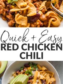 Delicious, easy Red Chicken Chili is made with everyday ingredients and about 15 minutes of prep. With diced tomatoes, red beans, bell pepper, and corn, it's a true one-pot meal that is so flavorful, simple, and always a crowd favorite.