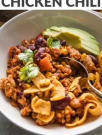 Delicious, easy Red Chicken Chili is made with everyday ingredients and about 15 minutes of prep. With diced tomatoes, red beans, bell pepper, and corn, it's a true one-pot meal that is so flavorful, simple, and always a crowd favorite.