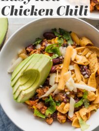 Delicious, easy Red Chicken Chili is made with everyday ingredients and about 15 minutes of prep. With diced tomatoes, red beans, bell pepper, and corn, it's a true one-pot meal that is so flavorful, simple, and always a crowd favorite.