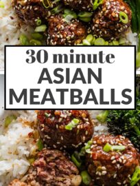 Tender, flavorful, and easy-to-make, these Asian-inspired Meatballs are extra delicious simmered in a sweet and sticky homemade pan sauce. Serve with rice, veggies, and toasted sesame seeds for a build-your-own bowl dinner.