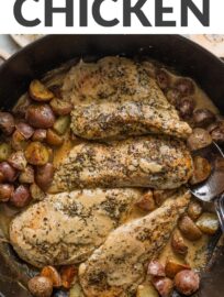 Creamy Dijon Chicken and Potatoes is an irresistible one-skillet wonder that makes a dreamy Sunday supper or upgraded weeknight meal. A simple herb blend and flavorful Dijon cream sauce perfectly dress up tender chicken and crisp baby potatoes -- no oven required.