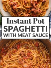 You may not think pasta night can get any easier, but with this Instant Pot Spaghetti and Meat Sauce recipe, the classic becomes a truly one-pot dish. It's almost shocking how perfectly the pressure cooker can tenderize spaghetti and make a flavorful meat and tomato sauce all at once. Add garlic knots and a simple salad to complete the meal.
