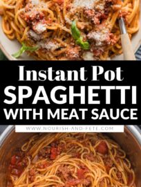 You may not think pasta night can get any easier, but with this Instant Pot Spaghetti and Meat Sauce recipe, the classic becomes a truly one-pot dish. It's almost shocking how perfectly the pressure cooker can tenderize spaghetti and make a flavorful meat and tomato sauce all at once. Add garlic knots and a simple salad to complete the meal.