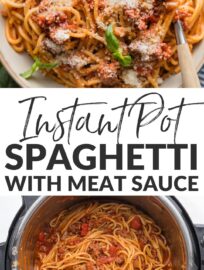 You may not think pasta night can get any easier, but with this Instant Pot Spaghetti and Meat Sauce recipe, the classic becomes a truly one-pot dish. It's almost shocking how perfectly the pressure cooker can tenderize spaghetti and make a flavorful meat and tomato sauce all at once. Add garlic knots and a simple salad to complete the meal.