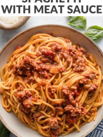 You may not think pasta night can get any easier, but with this Instant Pot Spaghetti and Meat Sauce recipe, the classic becomes a truly one-pot dish. It's almost shocking how perfectly the pressure cooker can tenderize spaghetti and make a flavorful meat and tomato sauce all at once. Add garlic knots and a simple salad to complete the meal.