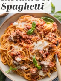 You may not think pasta night can get any easier, but with this Instant Pot Spaghetti and Meat Sauce recipe, the classic becomes a truly one-pot dish. It's almost shocking how perfectly the pressure cooker can tenderize spaghetti and make a flavorful meat and tomato sauce all at once. Add garlic knots and a simple salad to complete the meal.