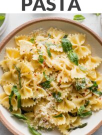 This Lemon Basil Pasta is light, delicious, and easy to make from just 5 everyday ingredients. A very simple emulsified sauce coats tender pasta, slivered basil adds a pop of color, and plenty of Parmesan ties it all together.