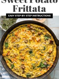 This simple Sweet Potato Frittata with sausage, cheese, and baby spinach is the most flavorful and satisfying breakfast or brunch. Serve it for friends, meal prep it for the week ahead, or pair it with a salad and enjoy for dinner - there’s literally no wrong way to frittata.