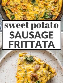 This simple Sweet Potato Frittata with sausage, cheese, and baby spinach is the most flavorful and satisfying breakfast or brunch. Serve it for friends, meal prep it for the week ahead, or pair it with a salad and enjoy for dinner - there’s literally no wrong way to frittata.