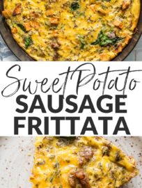 This simple Sweet Potato Frittata with sausage, cheese, and baby spinach is the most flavorful and satisfying breakfast or brunch. Serve it for friends, meal prep it for the week ahead, or pair it with a salad and enjoy for dinner - there’s literally no wrong way to frittata.