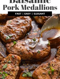 This easy recipe for balsamic pork medallions is so simple yet tastes really elevated! It's quick to make from convenient pork tenderloin, results in super tender meat, and has the most delicious pan sauce. Serve with any salad or veggie for a dinner that only tastes complex.