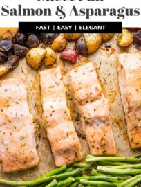 Simple to make, well-balanced, and full of flavor, this recipe for sheet pan salmon with potatoes proves that prepping real food can be quick and hassle-free. Crispy potatoes, tender asparagus, and glazed salmon filets all roast on one pan for a high-satisfaction, low-effort dinner.