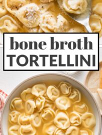 Simmering tortellini in bone broth is the low-key delicious hack you didn't know you needed. This is one of my go-to bowls when someone is recovering from a bug, or just needs something extra cozy and simple.