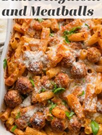 The ultimate cozy family dinner and easy solution on busy nights. We adore the tender pasta, juicy meatballs, and bubbling marinara sauce all tucked under a blanket of melted mozzarella and Parmesan. Round out dinner with a big salad and relax into the evening.