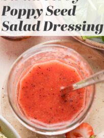 This homemade Strawberry Salad Dressing uses everyday ingredients for a blend that's as unfussy as it is beautiful. It's the dreamiest topping for a spinach strawberry or berry pecan salad, but can really elevate any batch of greens, day or night.
