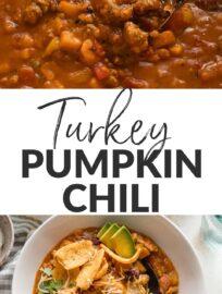 This recipe for ground turkey pumpkin chili is easy to follow and delivers a deliciously satisfying one-pot meal. It's packed with lean protein and tender veggies, all wrapped up in the warm spices and flavors of fall. Nothing smells better as it simmers away!