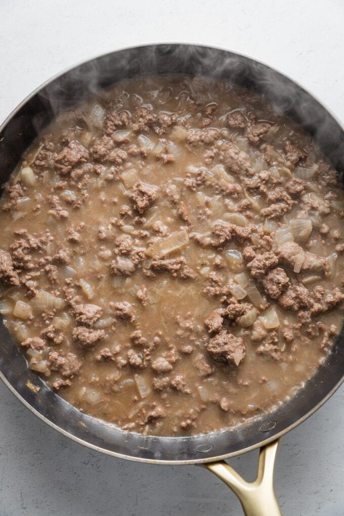 Simple gravy-like sauce with ground beef.