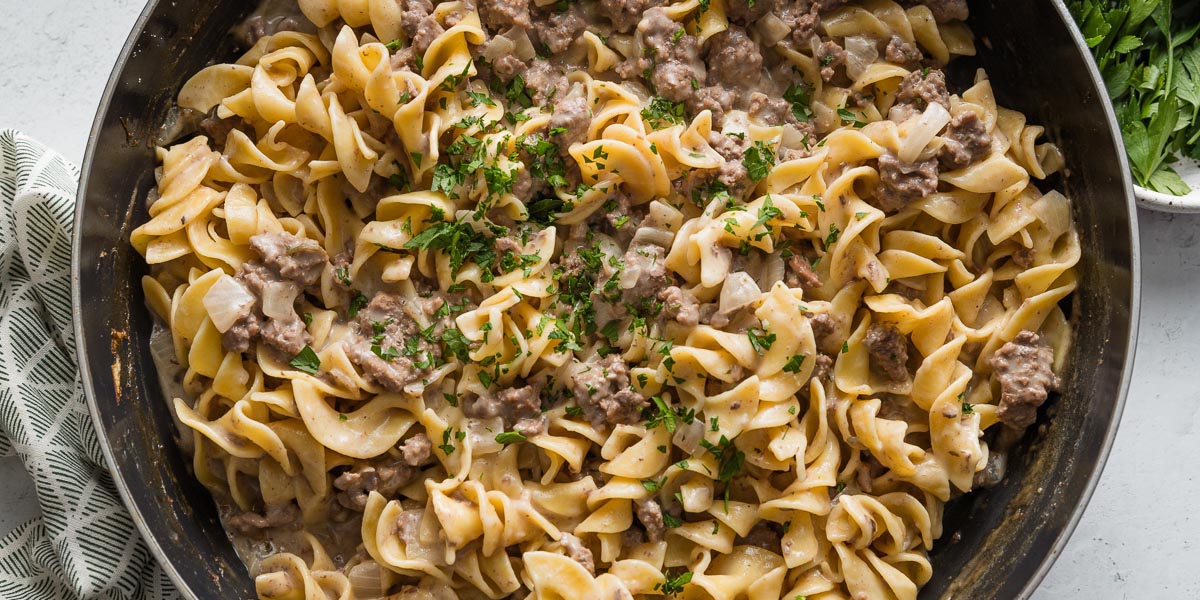 Easy Ground Beef and Noodles - Nourish and Fete
