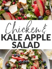 Kale salads with apple, chicken, and pecans are full of satisfying flavor and texture yet simple to make, including the easiest homemade dressing massaged into the greens. It's a favorite lunch salad here—always but especially in fall and winter, when apples shine.