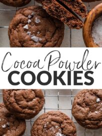 Chewy cocoa powder cookies are simple to make and dreamy to eat. The dough comes together with everyday ingredients in one bowl, requires no chilling, and is easy to shape into cookies with rich chocolate flavor, chewy interiors, and a pretty crackle on top.