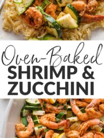 This oven-baked shrimp and zucchini recipe coaxes big-time taste from simple ingredients and requires minimal effort for something so satisfying and nutritious. Everything bakes together in one dish, where lemon, garlic, and spices mingle into an enticing pan sauce. Serve over pasta or rice for a super flavorful and feel-good meal.