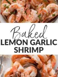 Oven-baked lemon garlic shrimp are the easy, delicious, hands-off dish with which we can all get on board. The shrimp turn out nice and juicy, and the simple sauce of butter, garlic, and fresh lemon contributes a bright flavor that goes with everything yet is big enough to stand alone. Serve over pasta, rice, steamed veggies, or a big salad for a flexible main you can prep in minutes.