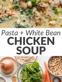 This 30-minute chicken soup with pasta and white beans in a light cream broth is perfect when you want something that tastes rich and comforting yet packs in plenty that's good for you, too. Like most soups, it's a one-pot wonder that builds layers of flavor with every step of the process. Serve on cool nights and stay cozy!