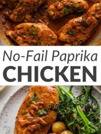 This 30-minute creamy paprika chicken skillet will wow thanks to a tangy sauce and tender bites of pan-seared chicken breast. Paprika is a classic and powerful spice that adds savory flair and is perfectly complemented by the zip of a little sour cream. Serve with baby potatoes and your favorite veggie or salad for a truly quick yet enticing meal.