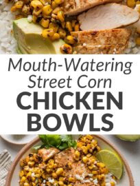 For bold flavor in an easy meal, put street corn chicken and rice bowls at the top of the list. We use Tajín for delicious chili-lime flavor that wakes up juicy chicken breasts and blackened corn. Paired with tangy Cotija cheese, creamy avocado, zippy lime, fresh cilantro, and fluffy rice, the result is a dinner that's easy to make, customize, and devour. 30 minutes!