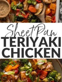 Choose this quick and easy teriyaki chicken sheet pan any time you need a weeknight winner! With tender bites of chicken and a rainbow of oven-roasted veggies, it stays especially kid-friendly with a sweet and savory homemade teriyaki glaze. It's the type of meal that can entice even littles who may need coaxing, but delicious enough that you'll want the leftovers for your own lunch, too!