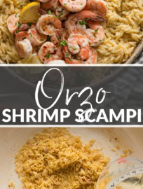This one pot shrimp scampi orzo mixes tender nuggets of pasta, juicy pan-seared shrimp, and the bright, buttery, citrus flair of traditional shrimp scampi. It feels and tastes a little fancy but comes together all in one skillet, so it's easy on the cook and the clean-up crew, too. Great for weeknights, date nights, and more!